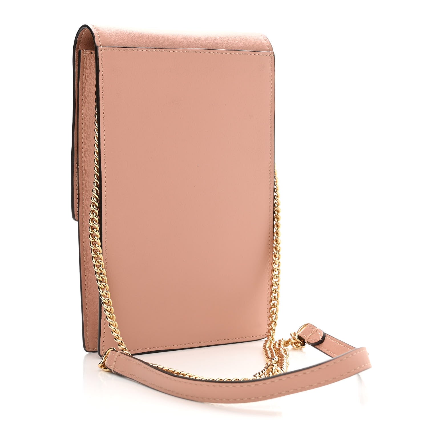 Fendi Vitello Grace Matte Kan U Vertical Wallet On Chain Rosa Bourbon 3 of 11
