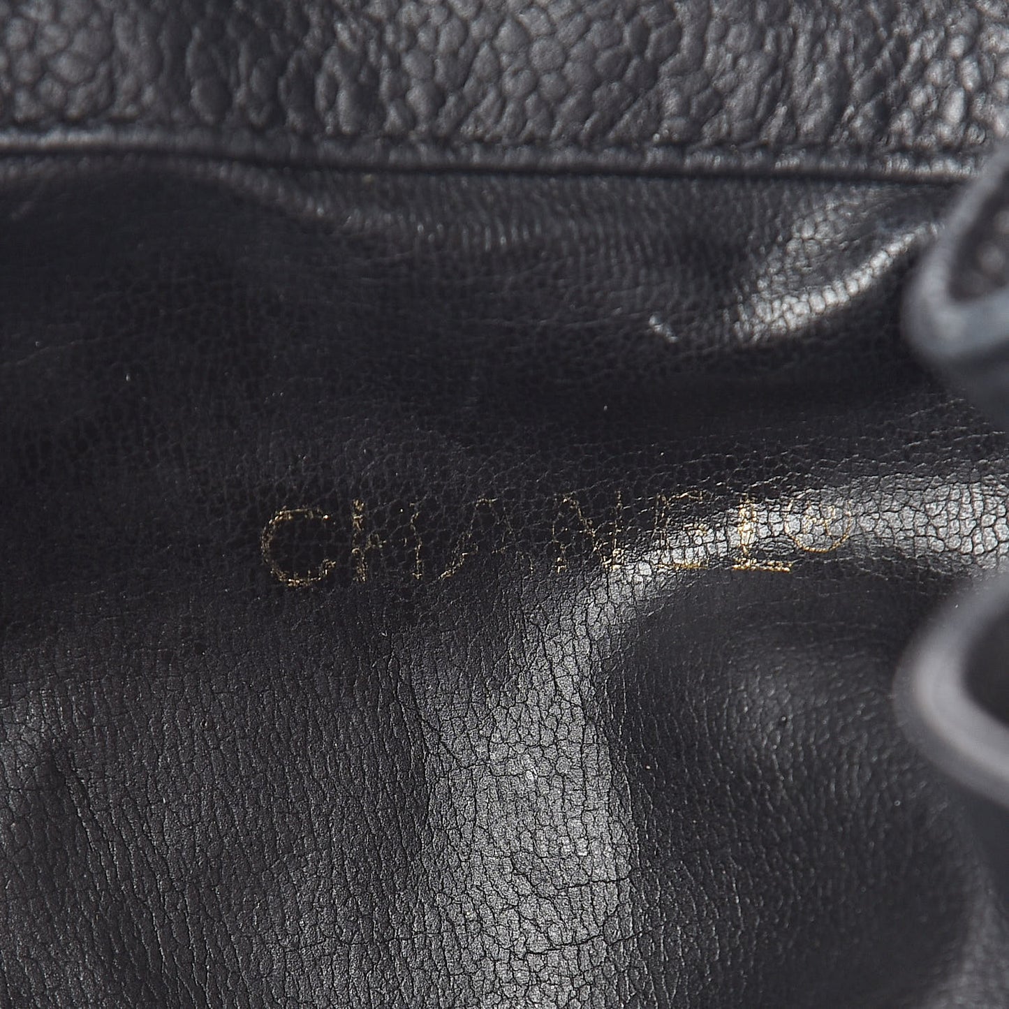 Caviar Drawstring Backpack Bag Black