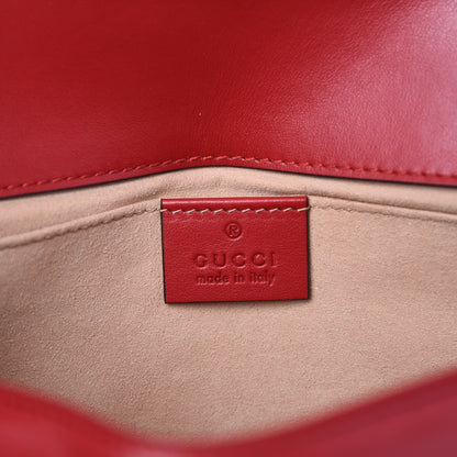 Gucci Calfskin Matelasse Mini GG Marmont Shoulder Bag Hibiscus Red 6 of 7