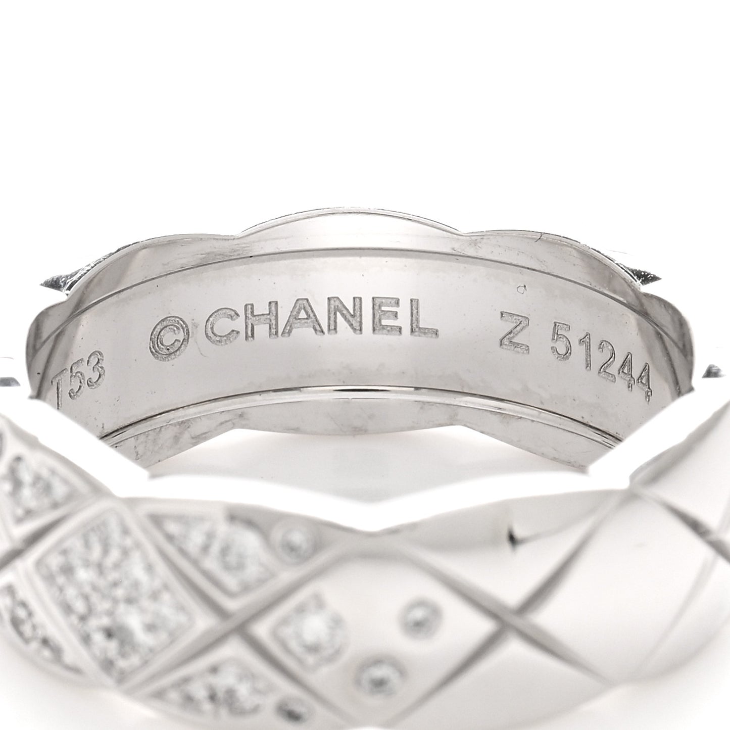 18K White Gold Diamond Small Coco Crush Ring 53 6.5