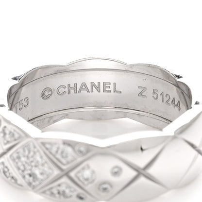 Chanel 18K White Gold Diamond Small Coco Crush Ring 53 6.5 4 of 4
