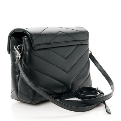 Saint Laurent Calfskin Y Quilted Monogram Toy Loulou Crossbody Bag Black 3 of 11