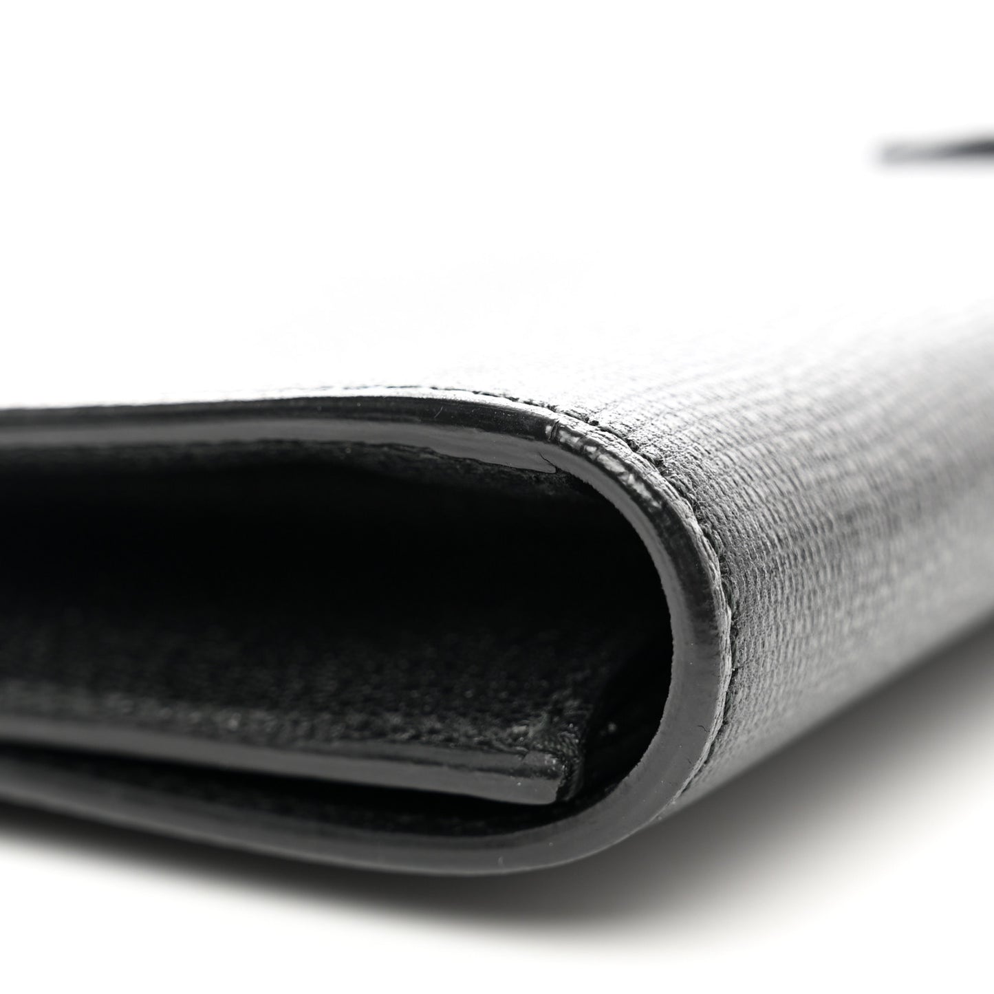Textured Calfskin Classic Y Ligne Clutch Black
