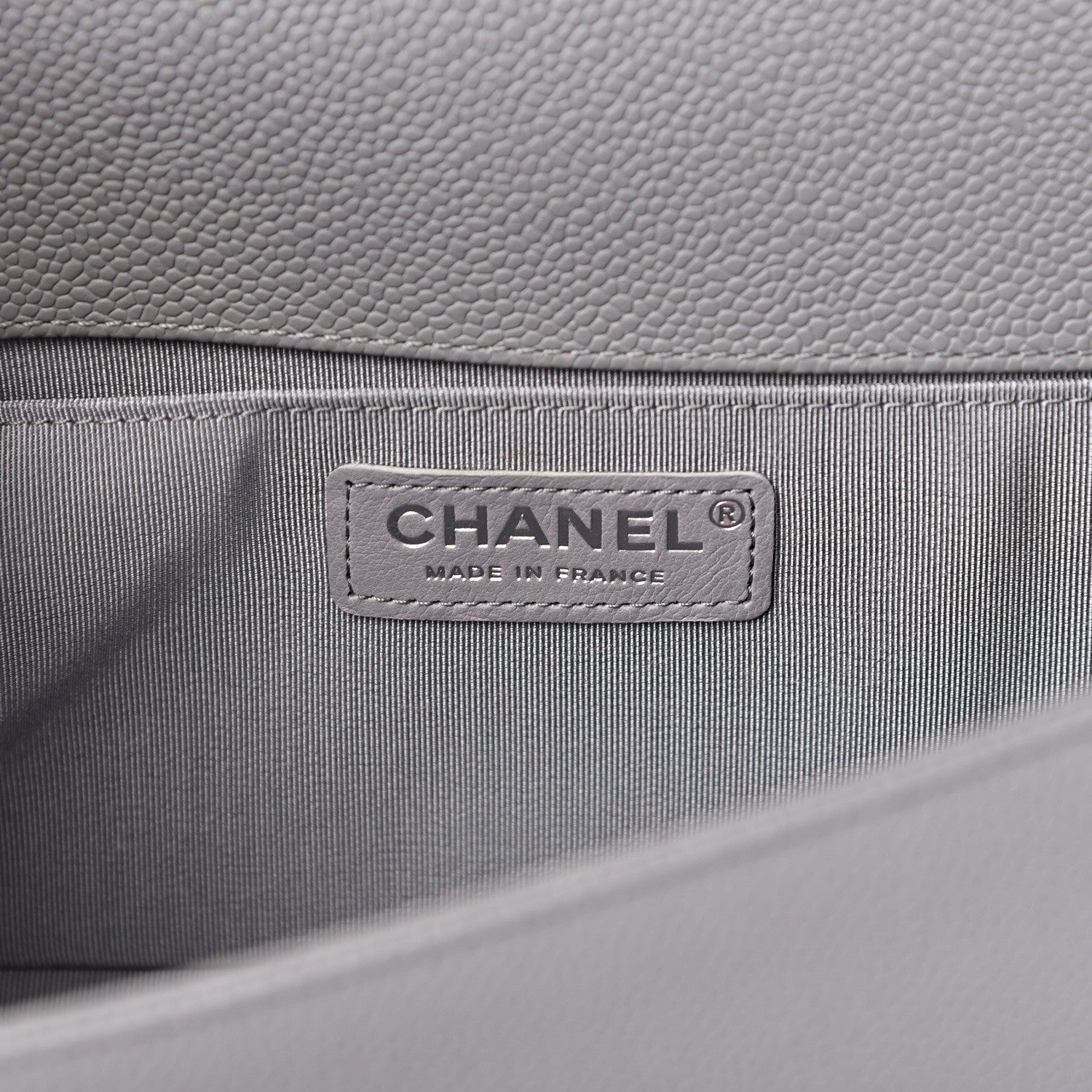 Chanel Caviar Chevron Quilted Medium Boy Flap Dark Grey 5 of 10