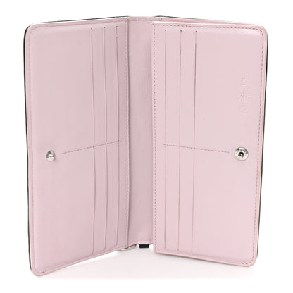 Christian Dior Lambskin Cannage Bi-Color Lady Dior Flap Card Holder Black Mauve Pink 5 of 8