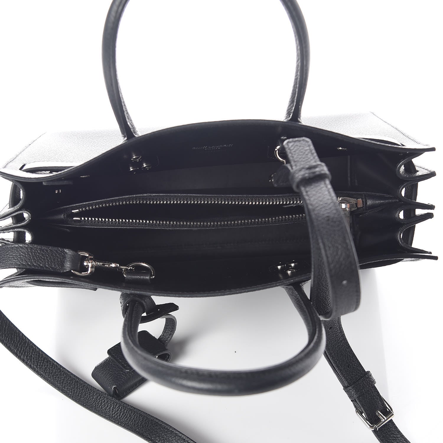 Saint Laurent Grained Calfskin Baby Sac De Jour Black 5 of 9