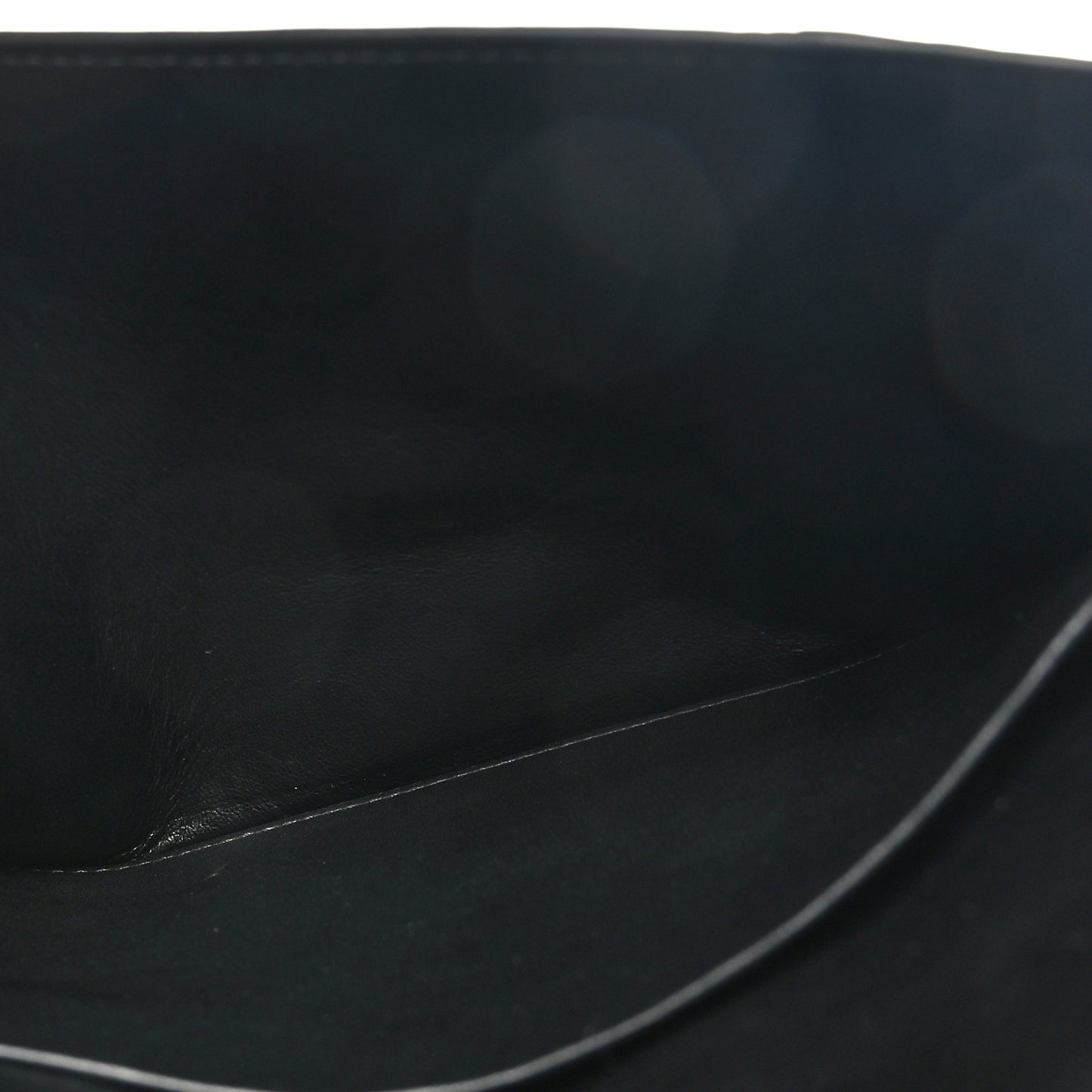 Shiny Calfskin Crocodile Embossed Hourglass Flap Flat Pouch Black
