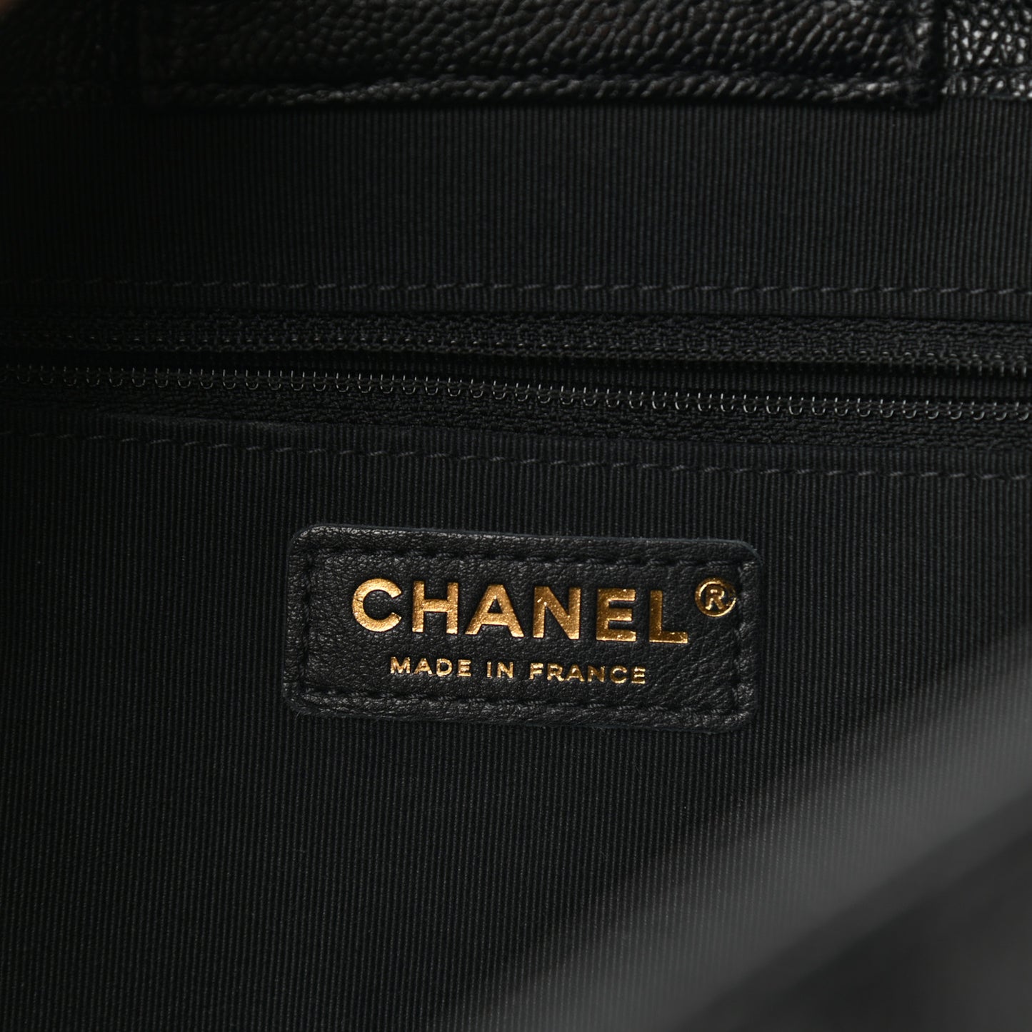 Caviar Quilted Small Shopping Tote Black