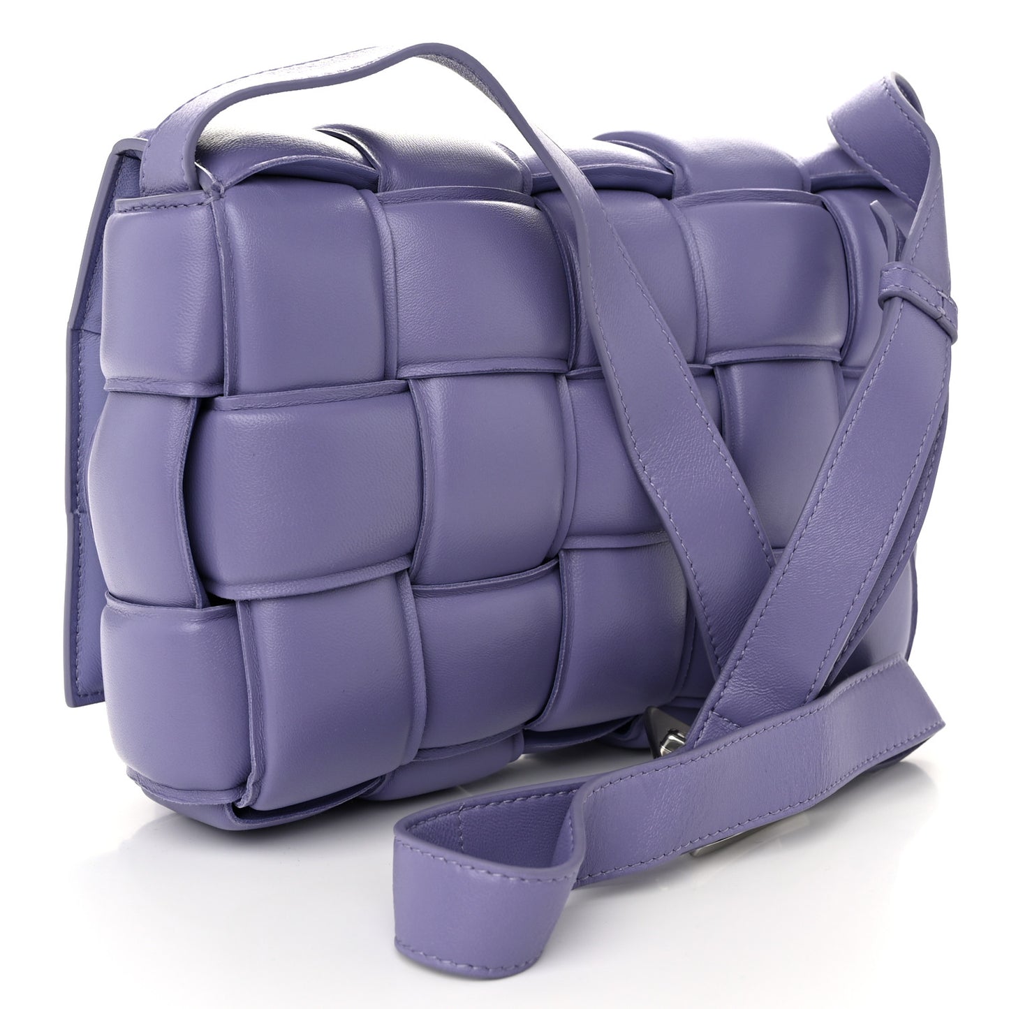 Nappa Maxi Intreccio Padded Cassette Crossbody Bag Lavender