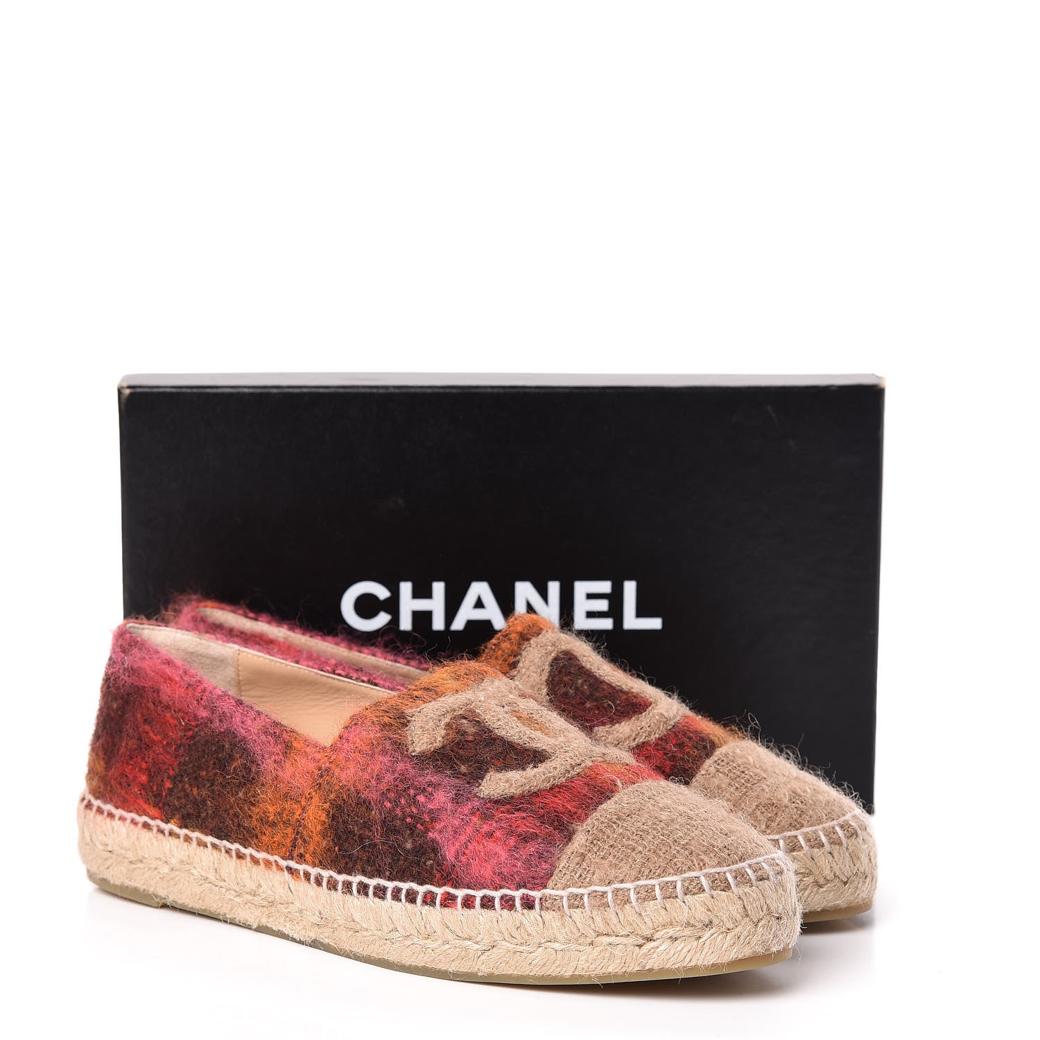 Chanel Tweed CC Espadrilles 41 Brown Pink 10 of 10