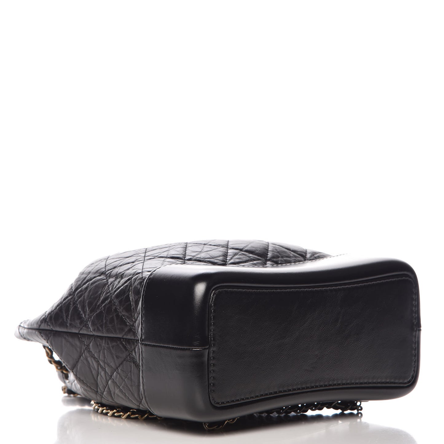 Aged Calfskin Quilted Small Gabrielle Backpack Black