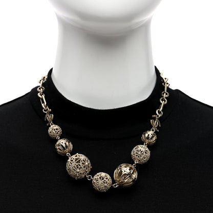 Chanel Metal CC Ball Chain Necklace Gold Gold 2 of 4