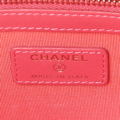 Chanel Lambskin Quilted Medium Cosmetic Case Pink 7 of 8