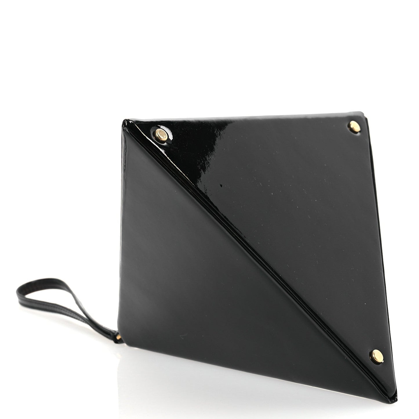Patent Pyramid Clutch Black