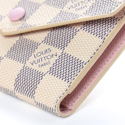 Louis Vuitton Damier Azur Victorine Wallet Rose Ballerine 8 of 12