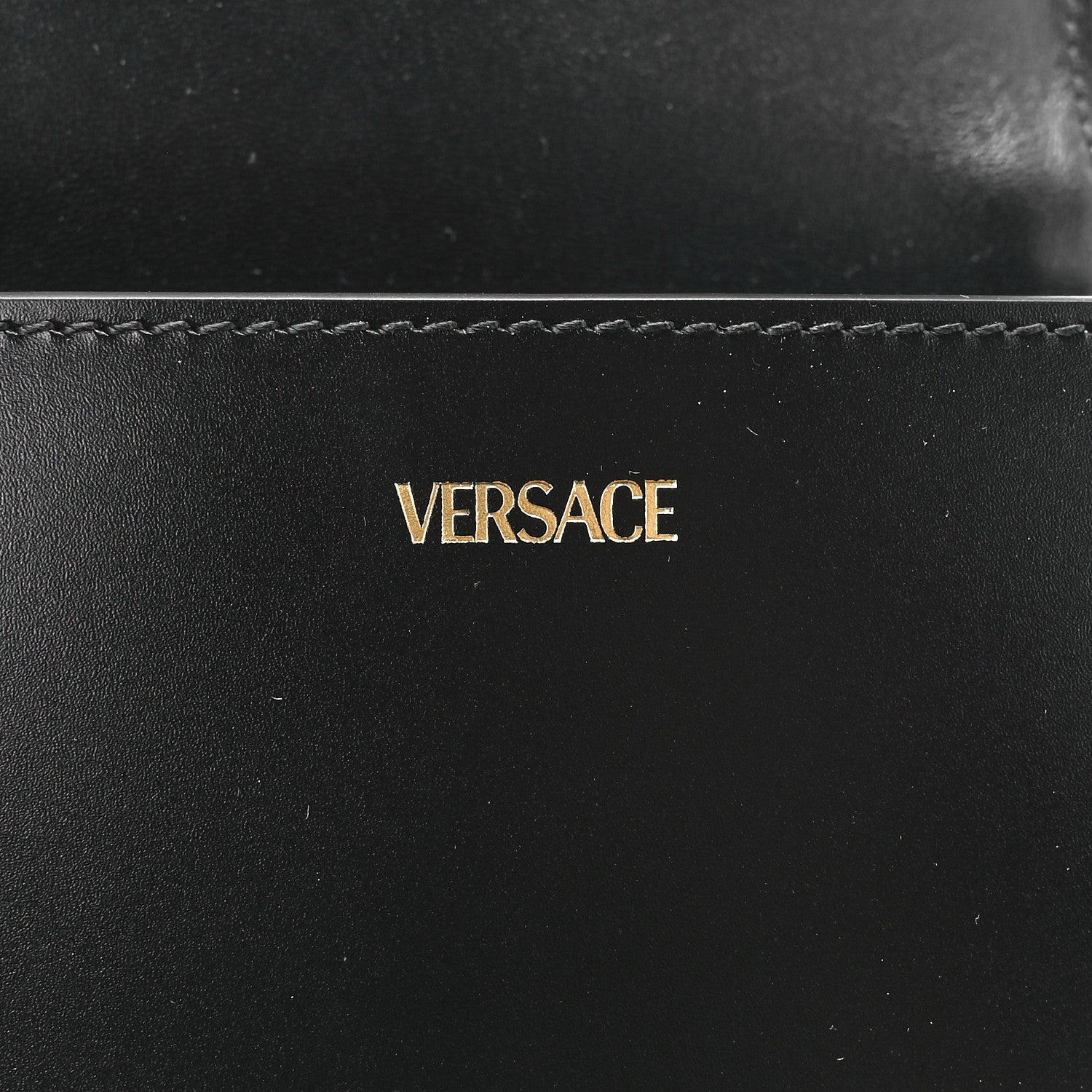 Versace Calfskin Small Greca Goddess Shoulder Bag Black 6 of 13