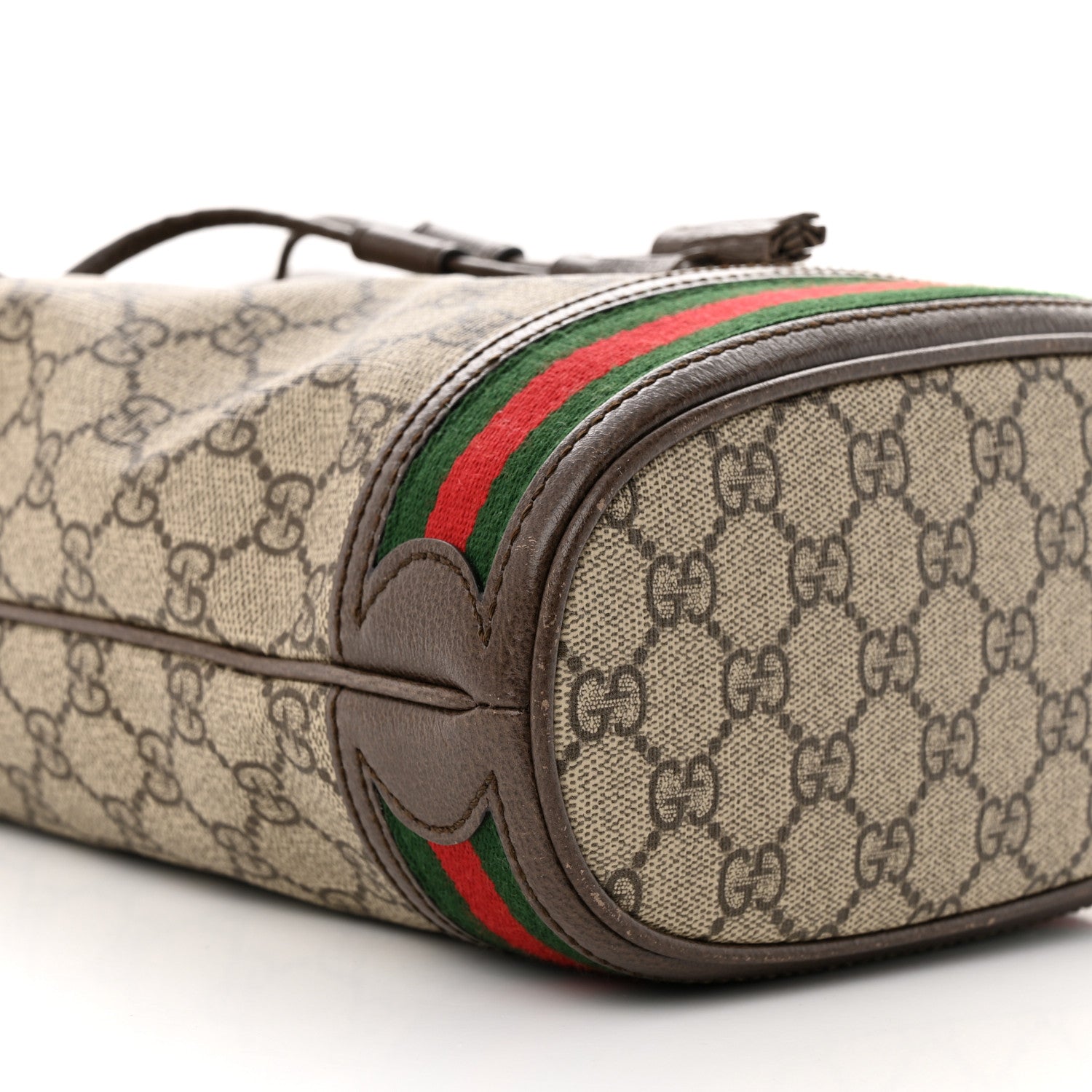 Gucci GG Supreme Monogram Web Small Ophidia Bucket Bag Brown 9 of 14