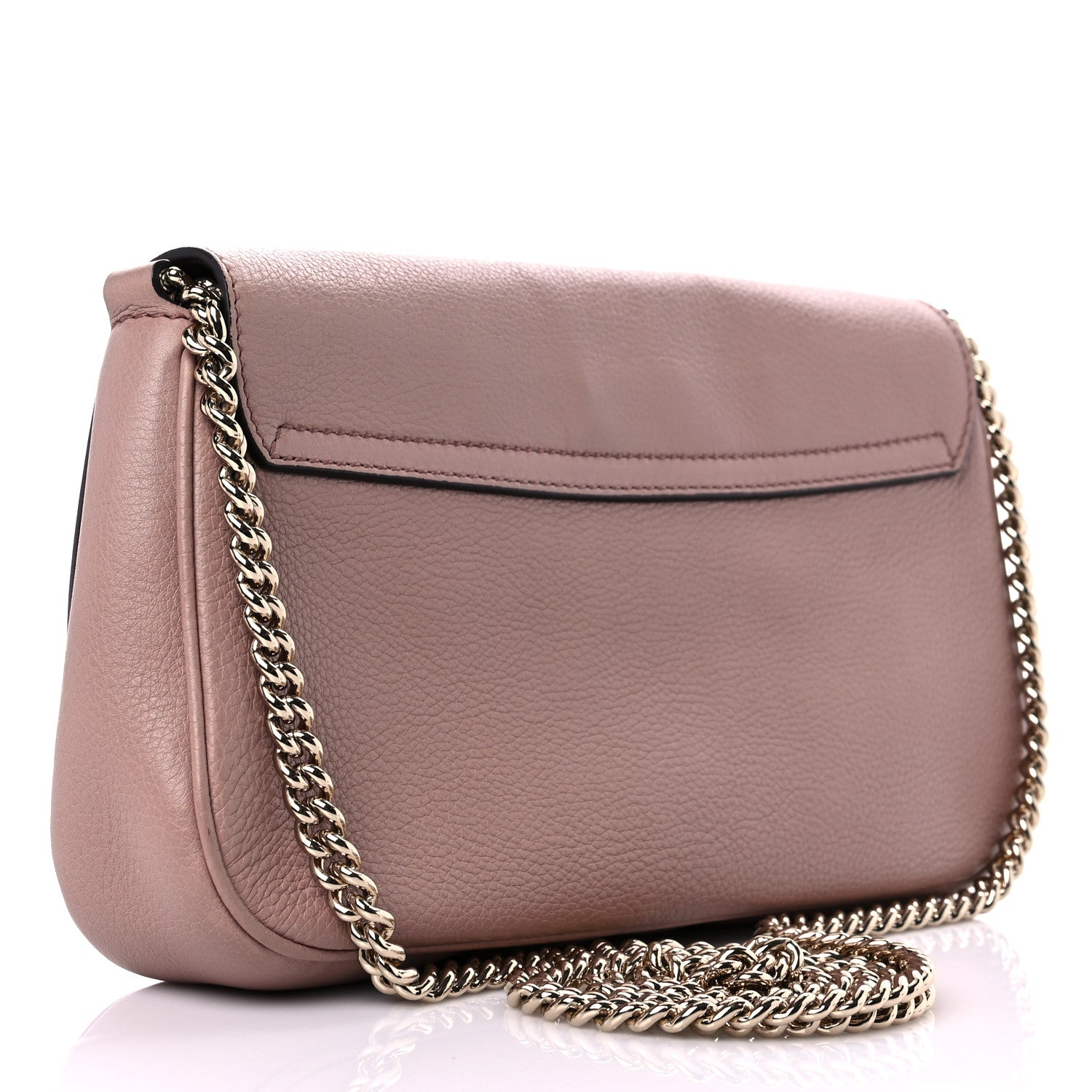 Gucci Pebbled Calfskin Medium Soho Flap Crossbody Pale Pink 3 of 9