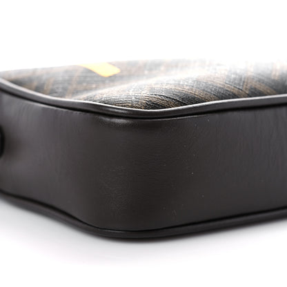 Fendi Shiny Glazed Fabric Vitello Cover FF 1974 Logo Medium Camera Case Tobacco Moro Giallo Ebano 8 of 12