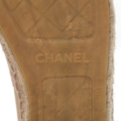 Chanel Lambskin CC Espadrilles 38 Beige Black 6 of 9