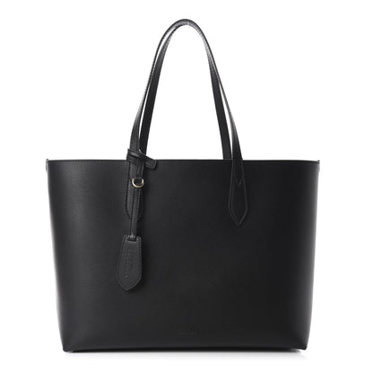 Burberry Grainy Calfskin Haymarket Check Medium Reversible Tote Black 1 of 18