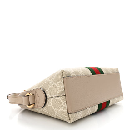 Gucci GG Supreme Monogram Textured Dollar Calfskin Web Small Ophidia Dome Shoulder Beige Mystic White Oatmeal 4 of 11