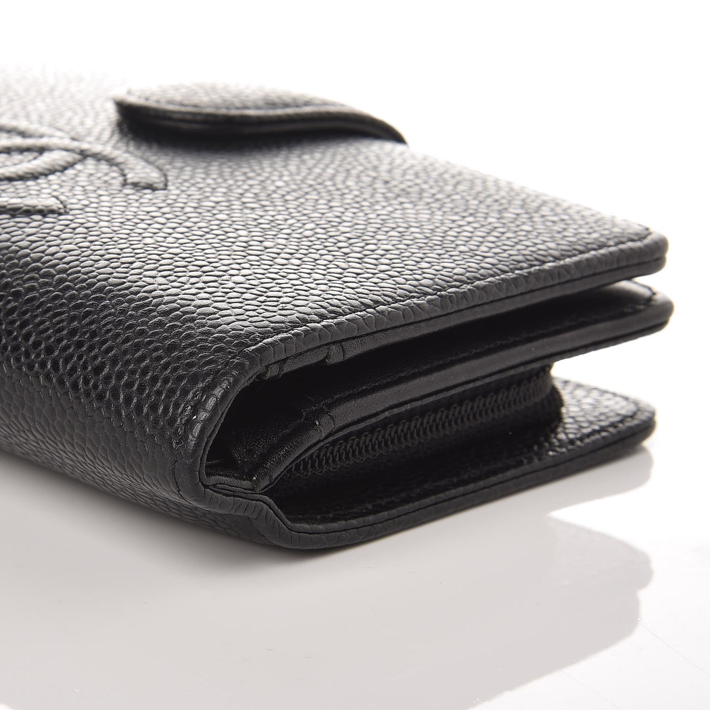Caviar Timeless CC Zipped Pocket Wallet Black