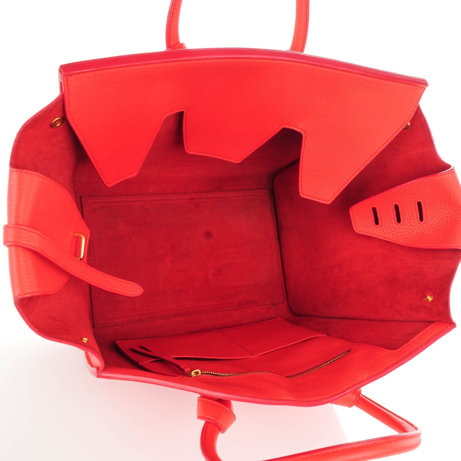 Celine Crisped Calfskin Small Tie Knot Tote Vermillion 6 of 11