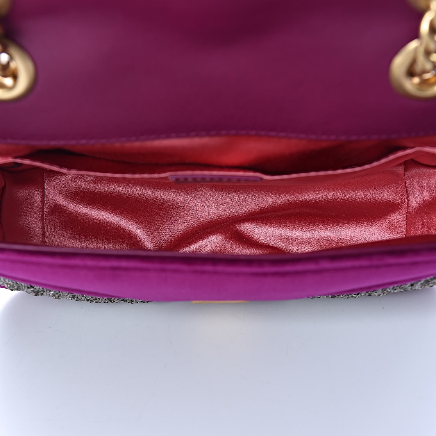 Gucci Velvet Matelasse Embroidered Mini GG Marmont Shoulder Bag Bordeaux 6 of 12