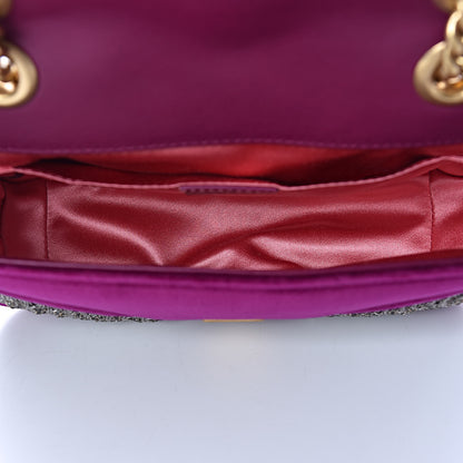 Gucci Velvet Matelasse Embroidered Mini GG Marmont Shoulder Bag Bordeaux 6 of 12