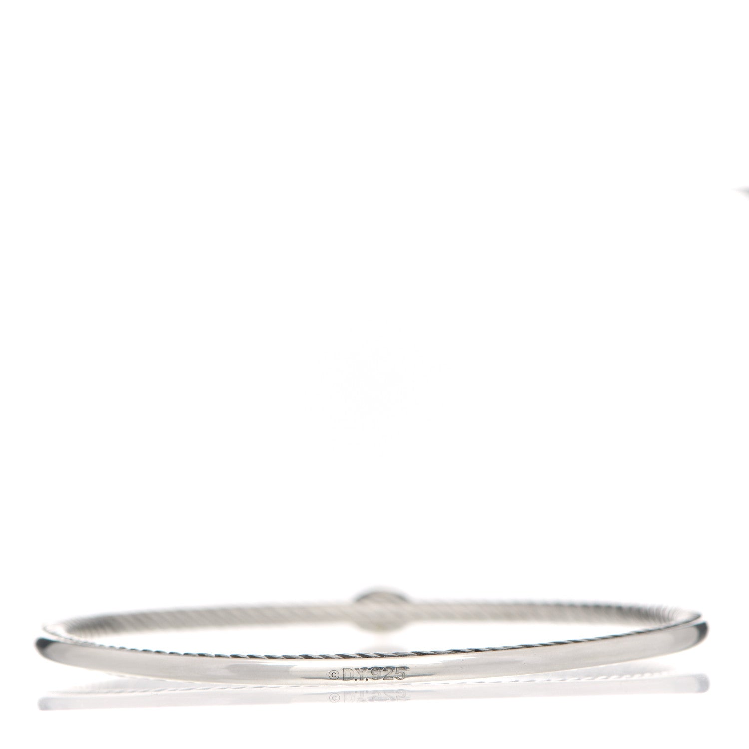 David Yurman Sterling Silver Black Diamond 3mm Oval Bracelet 2 of 3