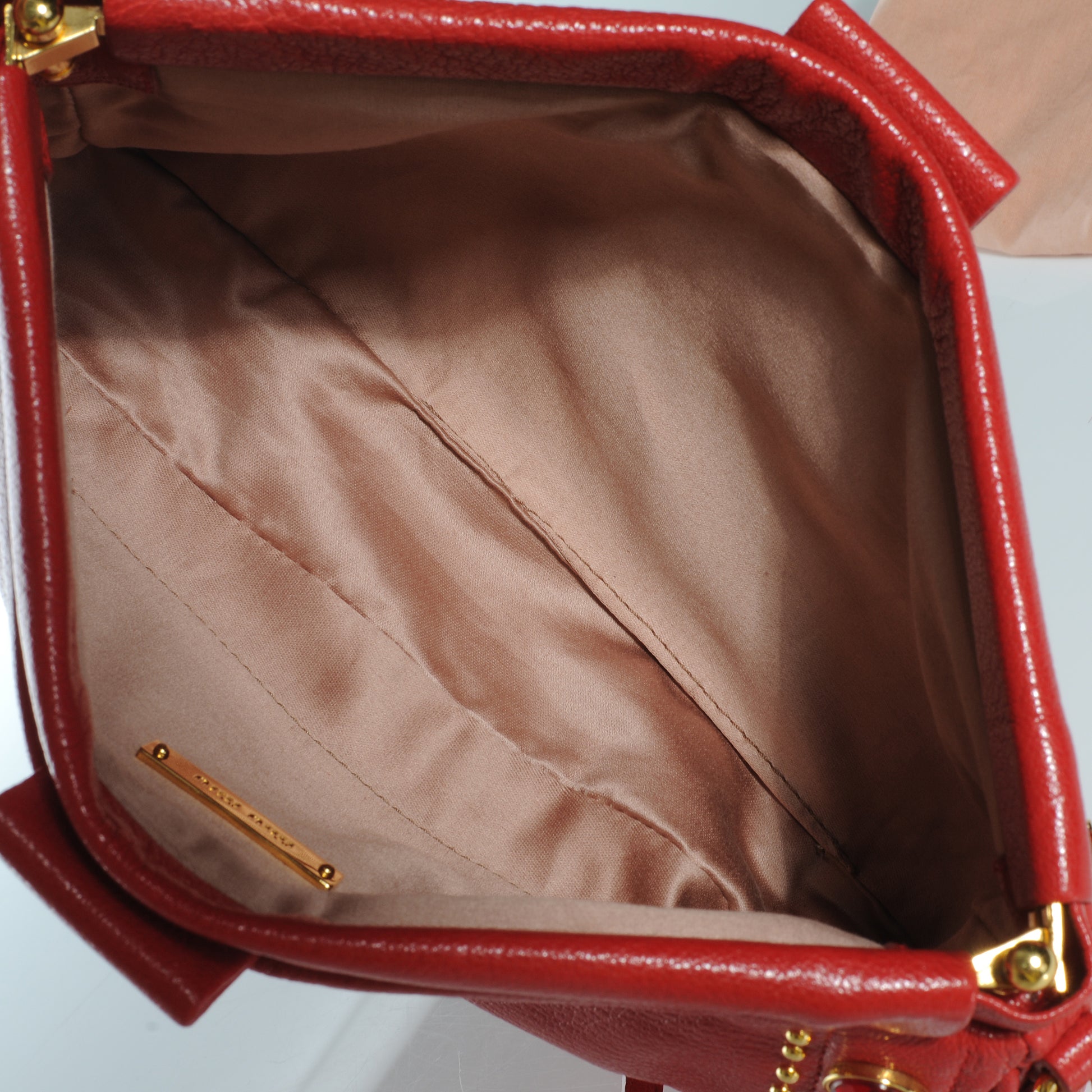 Miu Miu Leather Crystal Embellished Pochette Rosso 7 of 7