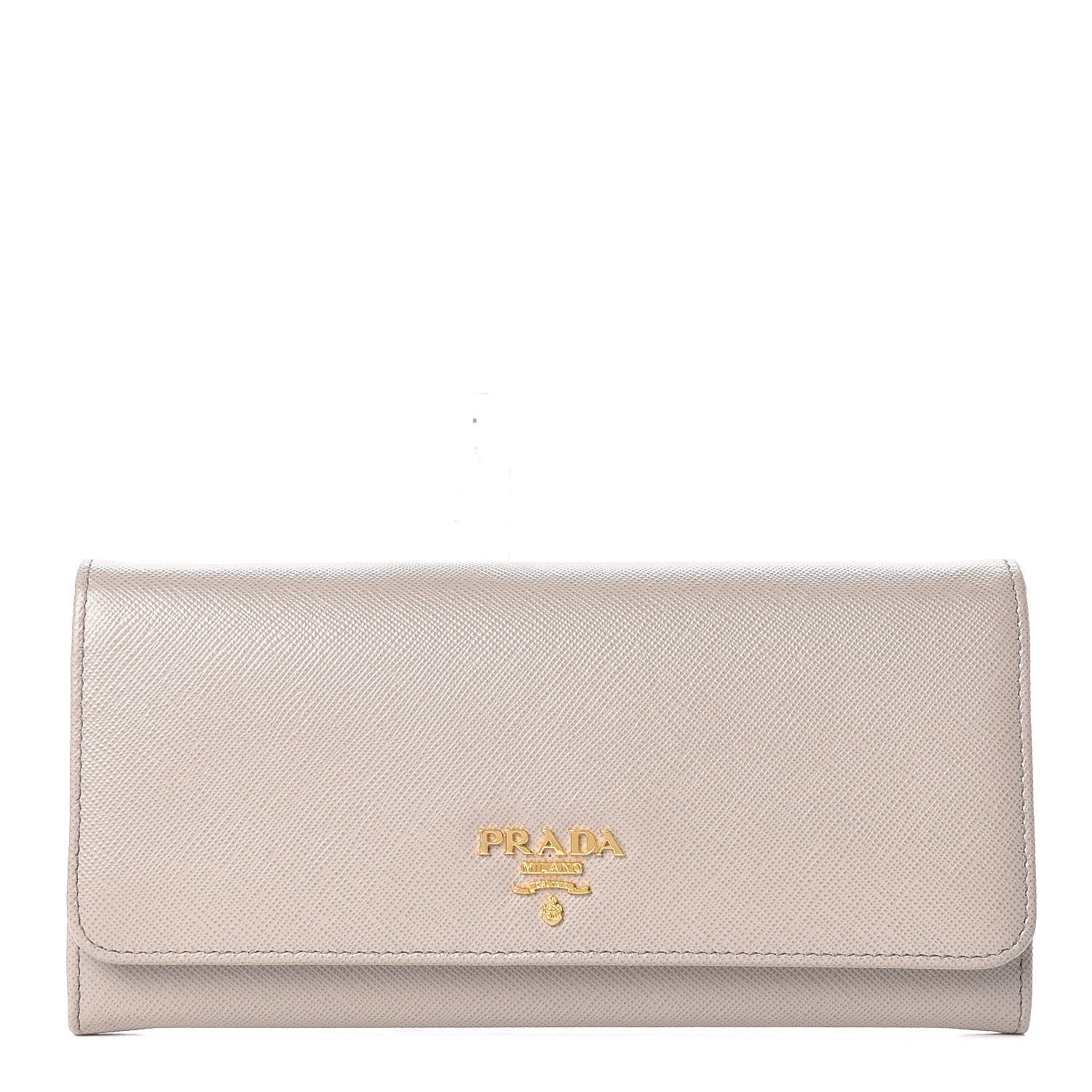 Prada Saffiano Metal Continental Flap Wallet Pomice 1 of 9