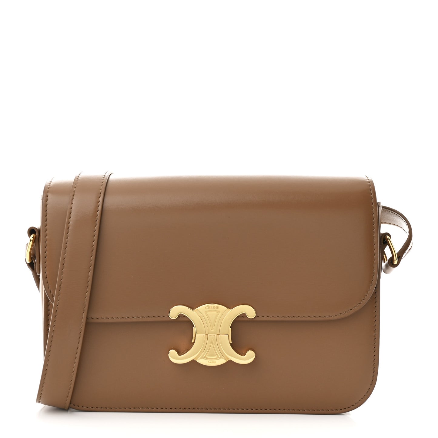 Shiny Calfskin Medium Triomphe Bronze