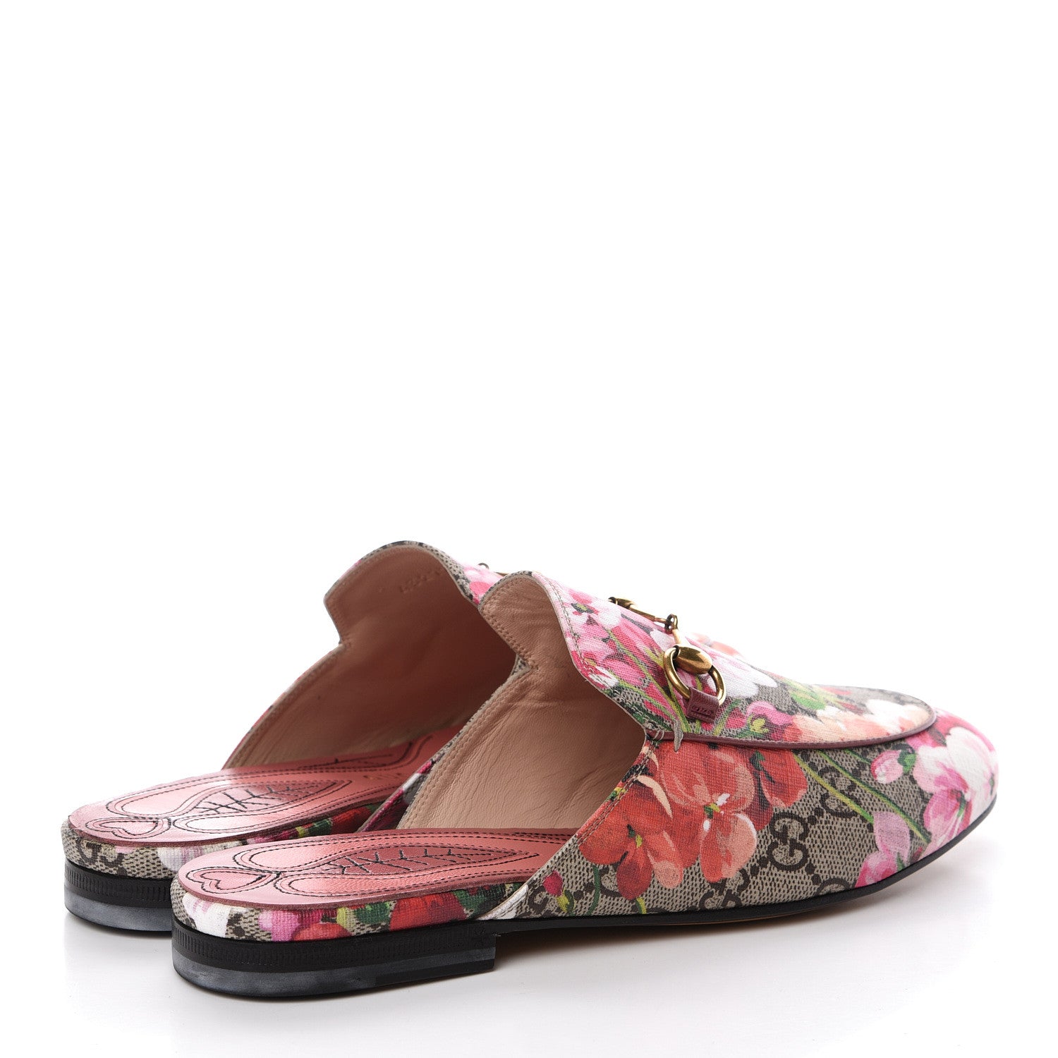 Gucci GG Supreme Monogram Blooms Womens Princetown Slippers 36.5 Beige Multicolor Dry Rose 4 of 8
