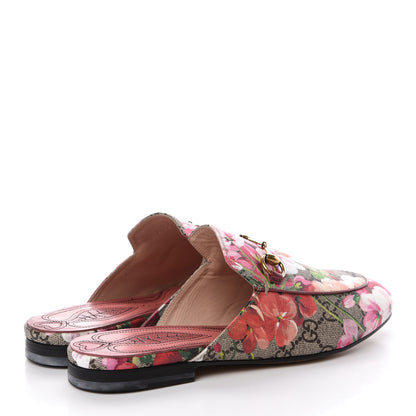 Gucci GG Supreme Monogram Blooms Womens Princetown Slippers 36.5 Beige Multicolor Dry Rose 4 of 8