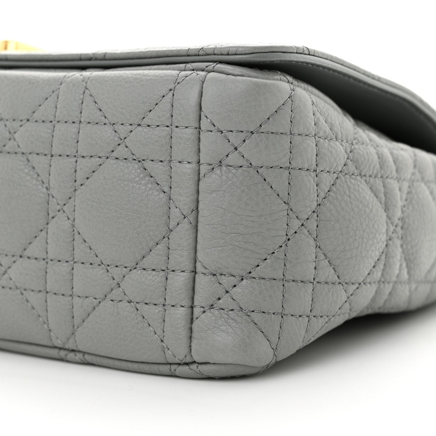 Calfskin Cannage Medium Caro Bag Ethereal Grey