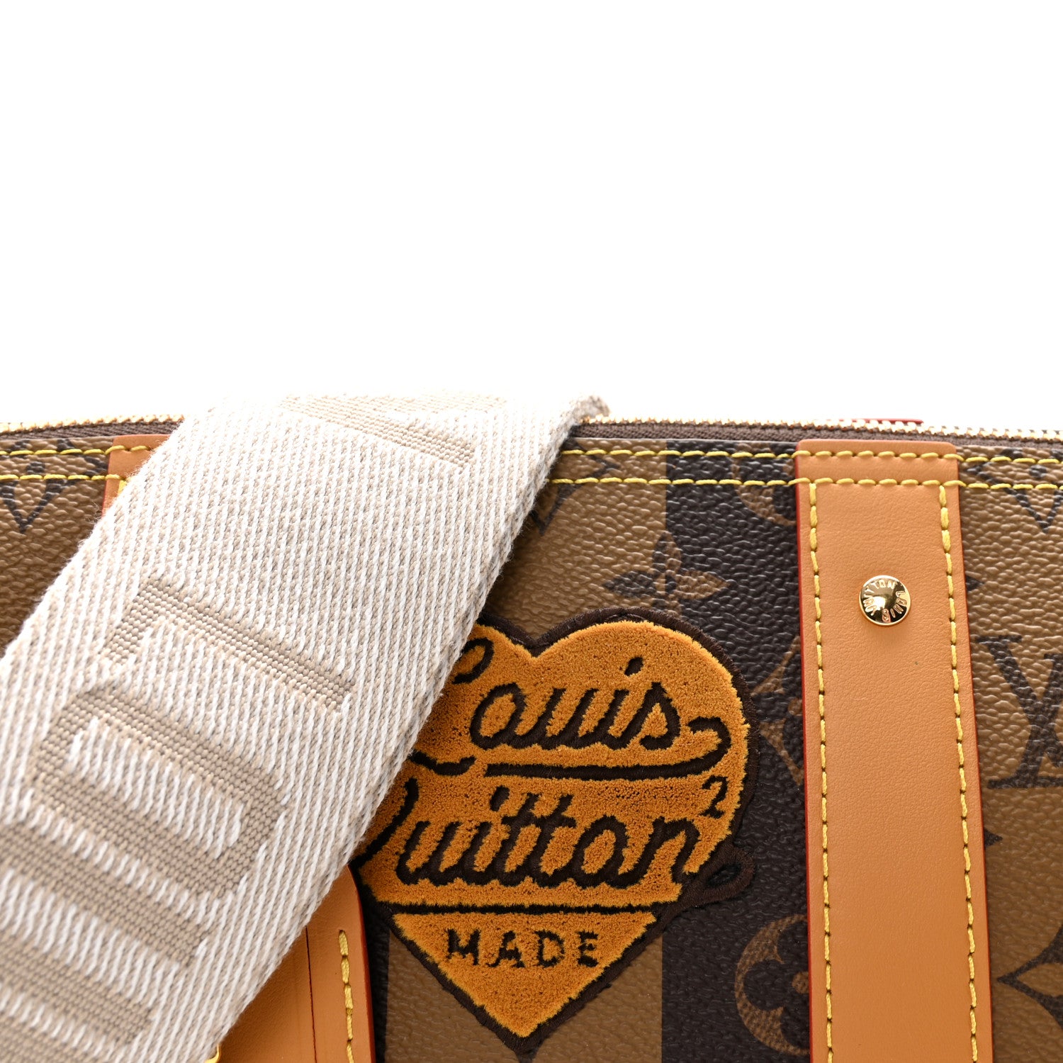 Louis Vuitton X NIGO Reverse Monogram Stripes City Keepall Bandouliere Brown 7 of 9