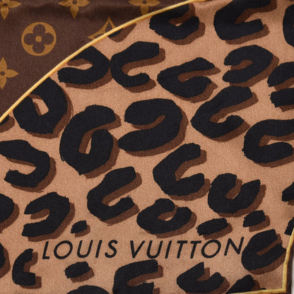 Louis Vuitton Silk Leopard Monogram Square Scarf 3 of 5
