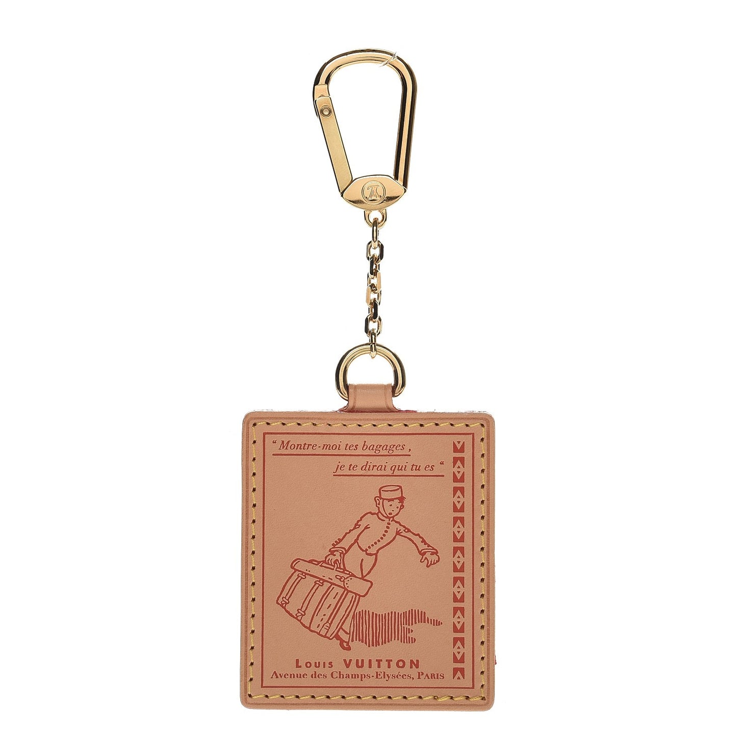 Vachetta Groom Key Ring Bag Charm Red