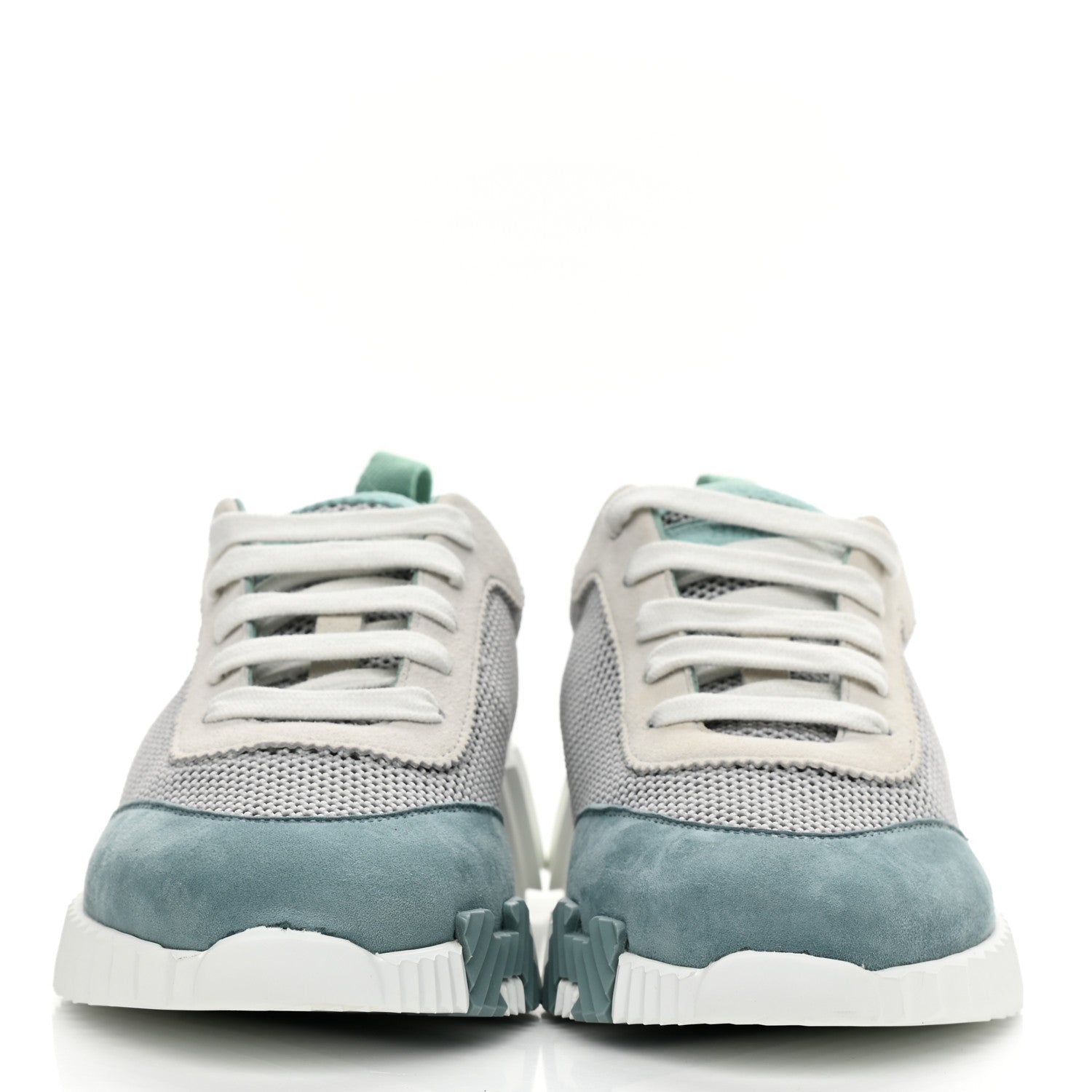 Hermes Air Mesh Suede Goatskin Bouncing Sneakers 36 Vert D'Eau 2 of 6