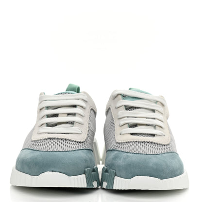 Hermes Air Mesh Suede Goatskin Bouncing Sneakers 36 Vert D'Eau 2 of 6