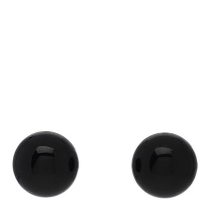 Tiffany Sterling Silver Black Onyx 10mm Ziegfeld Earrings 1 of 4