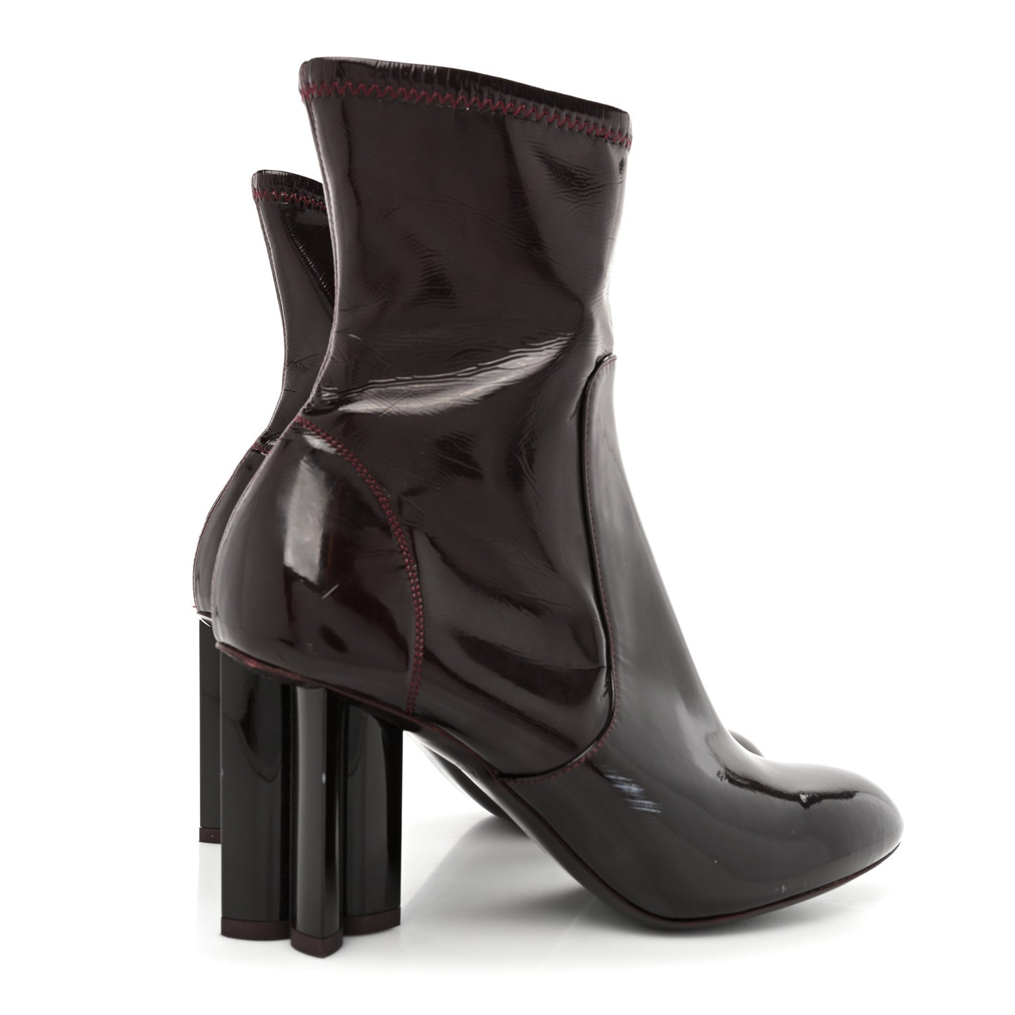 Patent Uniformes Silhouette Ankle Boots 36 Bordeaux