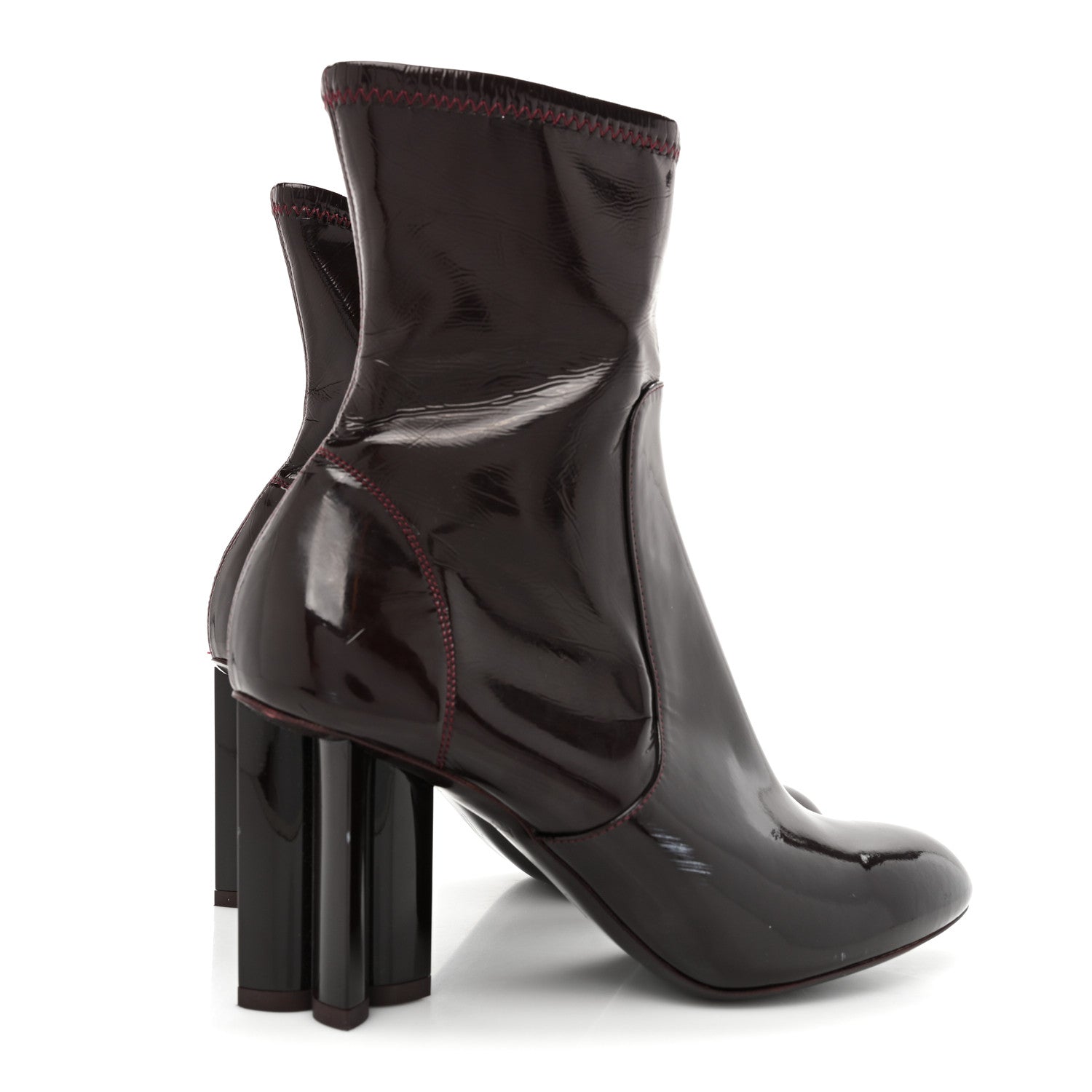 Louis Vuitton Patent Uniformes Silhouette Ankle Boots 36 Bordeaux 4 of 11