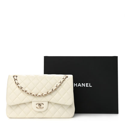 Chanel Caviar Quilted Jumbo Double Flap White 11 of 11