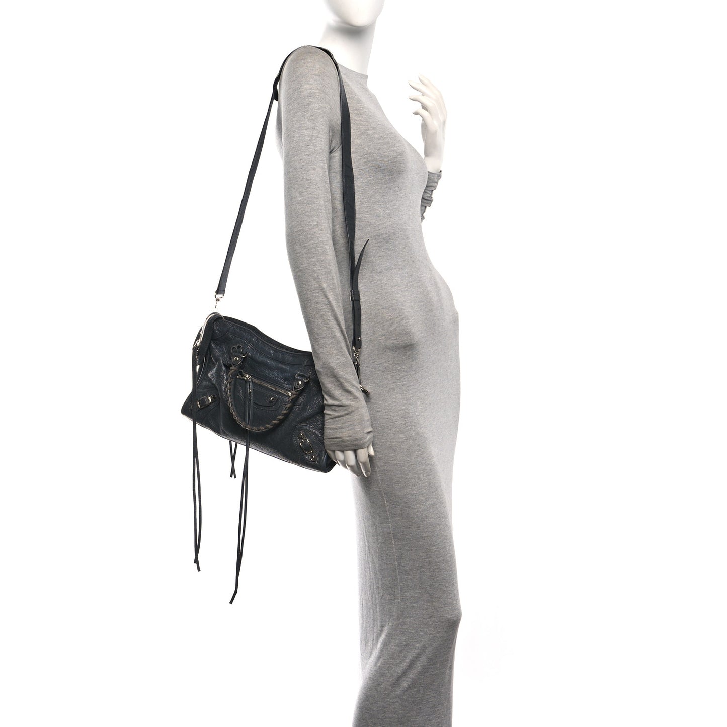 Agneau Classic Silver Hardware S City Gris Fossile
