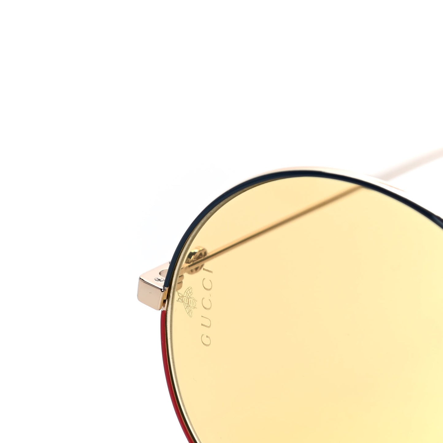 Metal Round Sunglasses GG0395S Gold Blue