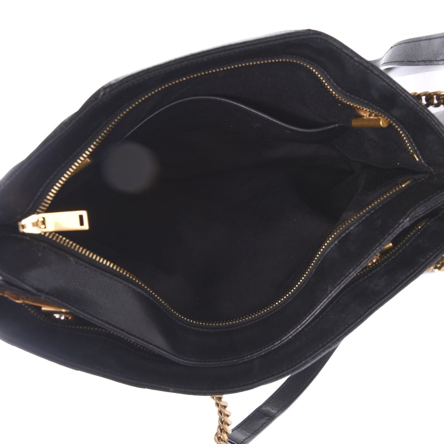 Grain De Poudre Matelasse Chevron Medium Tribeca Shopping Bag Black