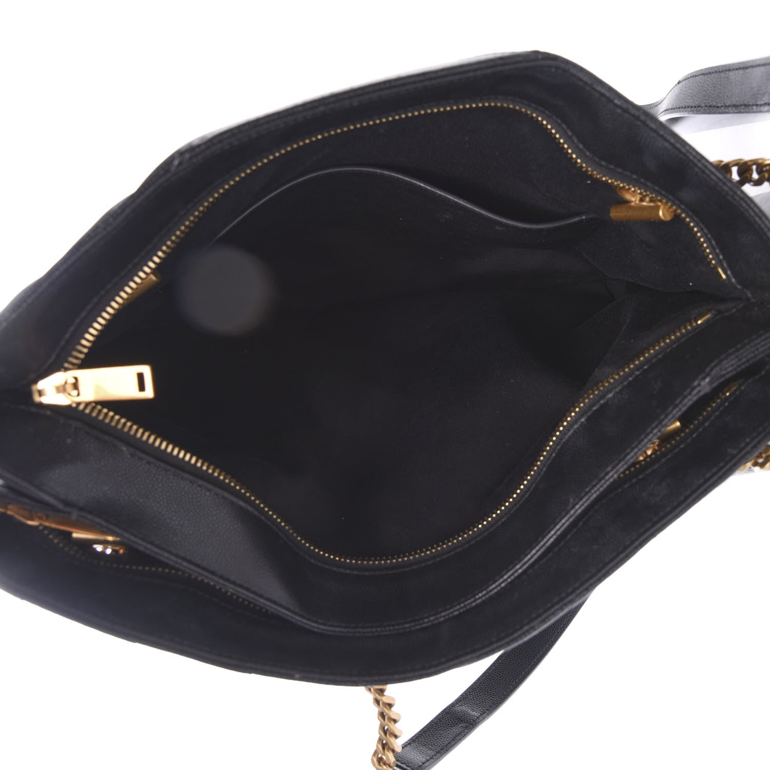Saint Laurent Grain De Poudre Matelasse Chevron Medium Tribeca Shopping Bag Black 7 of 13